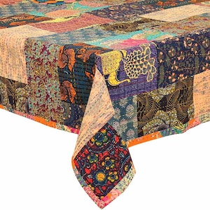 Indian Patchwork Handmade Vintage Kantha Quilt Cotton Bedspread Bedding Blanket Stone Wash Quilt