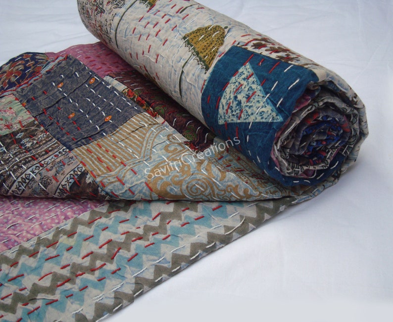 Vintage Handmade Patchwork Quilt Queen Size/twin Etsy