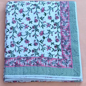 Indian Reversible Quilts Jaipuri Soft Quilt Hand Block Print Quilt Jaipuri Famous Quilt King Size Quilt
