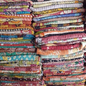 Indian Handmade Vintage kantha quilt, Cotton kantha throw, Recycle fabric boho quilts, quilt,boho chic bedding, coverlet,Vintage blanket