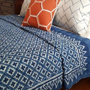 Indian Kantha Quilt, Kantha Bed Cover Bedspread, Boho Bedding, Twin Kantha Quilt King Size Bedding, Throw Blanket, Queen Kantha Quilt 90X108