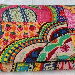 Kantha-quilt 100% katoen queen size Indiase quilt handgestikte boho quilt beddengoed sprei quilt multi kleur sprei kantha quilts