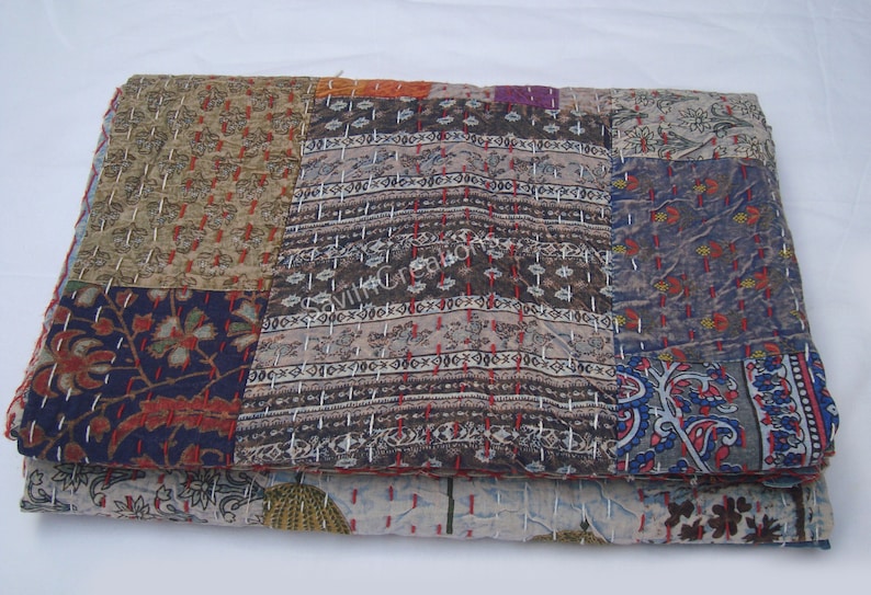 Vintage Handmade Patchwork Quilt Queen Size/twin Etsy