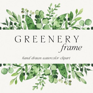 Imágenes prediseñadas de marco de acuarela verde, imágenes prediseñadas de corona de hojas de follaje verde de primavera, diseño de tarjeta de marco de vegetación floral de invitación de boda PNG