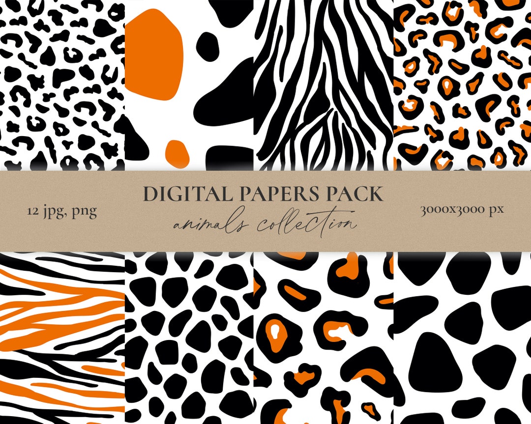 Animal Digital Paper Pack, Leopard Paper, Scrapbook Seamless Printable ...
