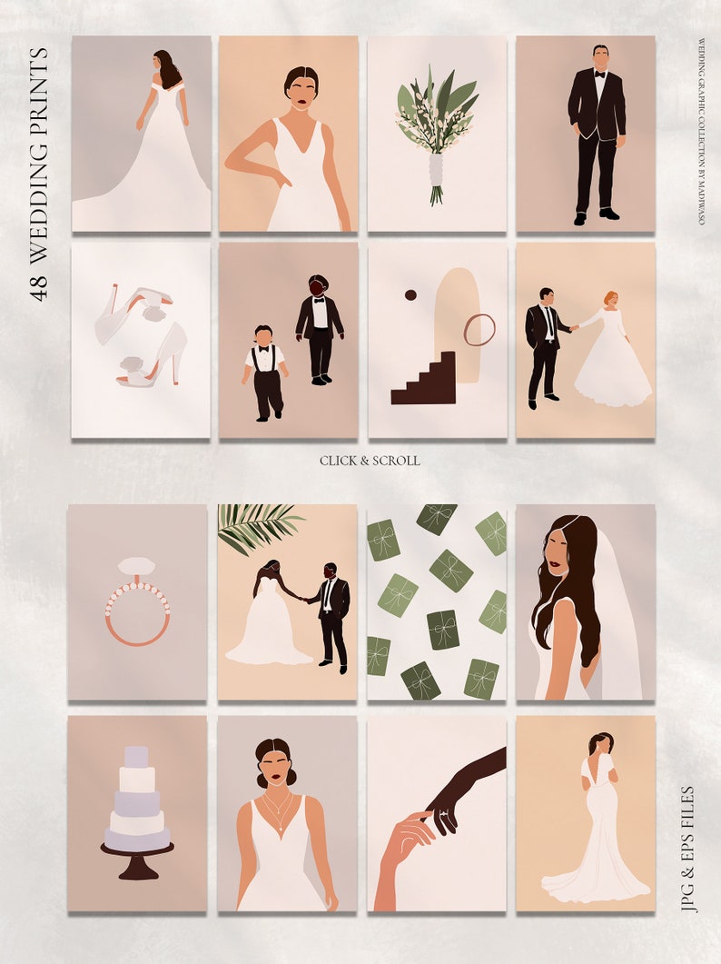 Wedding People Abstract Prints Marriage Wall Art Home Decor Etsy
