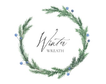 Winter Greenery Clipart Watercolor Christmas Clipart - Etsy