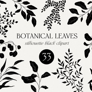 Folhas florais pretas botânicas desenhadas à mão clipart gráfico de arte em linha. Silhueta De Convite De Casamento DIY Linha Arte Minimalista Deixa Belas Artes PNG