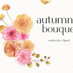Aquarelle boho automne bouquet floral clipart, clipart floral, fleurs border clipart, rose clipart, aquarelle automne clipart PNG