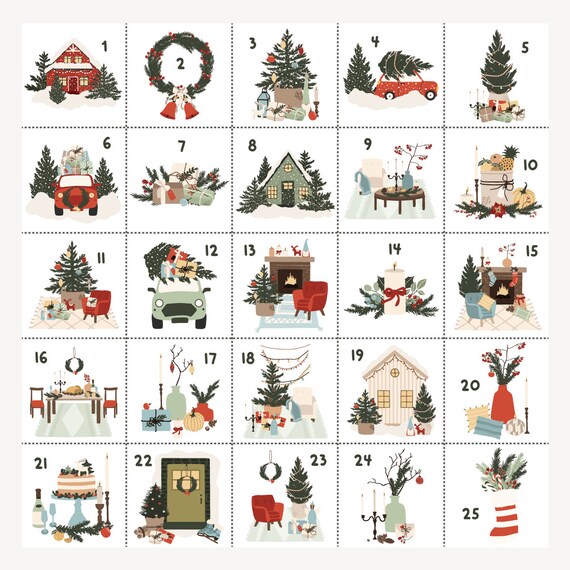 Advent Calendar Printable, Christmas Advent Calendar for Kids, Digital  Advent Calendar, DIY Handmade Printable Advent Calendar DOWNLOAD PDF - Etsy
