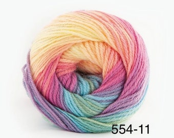 Bright Rainbow Glitter Swirl Papatya Batik Silver Yarn wool crochet knitting DK