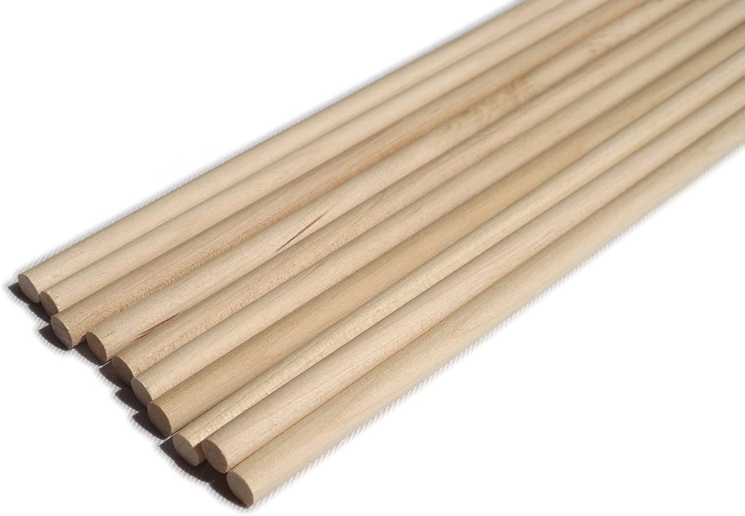 8 inches Wooden Dowel Rods, Set of 5, Wood Dowels