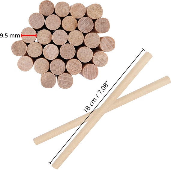 Wooden dowels, 18cm x 9.5mm wood sticks,  macrame hanger, crafts