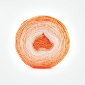 Cicibebe cake, A Self Striping double knitting orange Yarn Cake - perfect for knitting and crochet - 100g premium acrylic cake