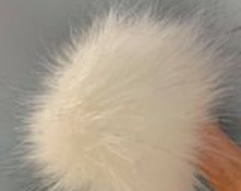 Faux fur Pom Pom, White  Pom Pom, fake fur Pom Pom, knitted hat Pom Pom, crochet