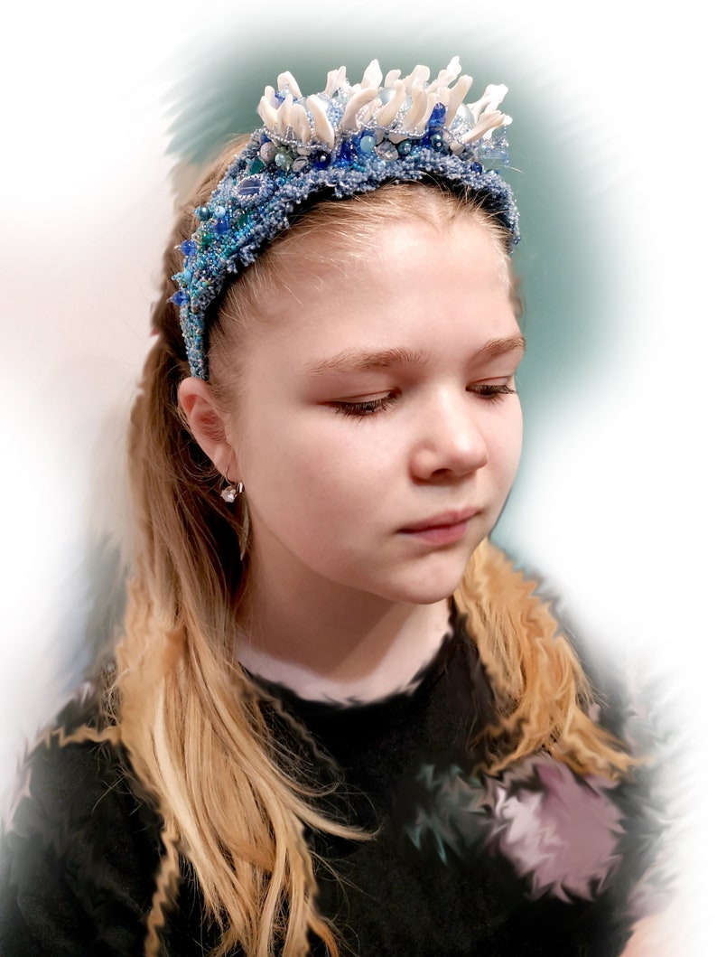 Head Ornament With Curved Motherofpearl Shells. Denim Etsy