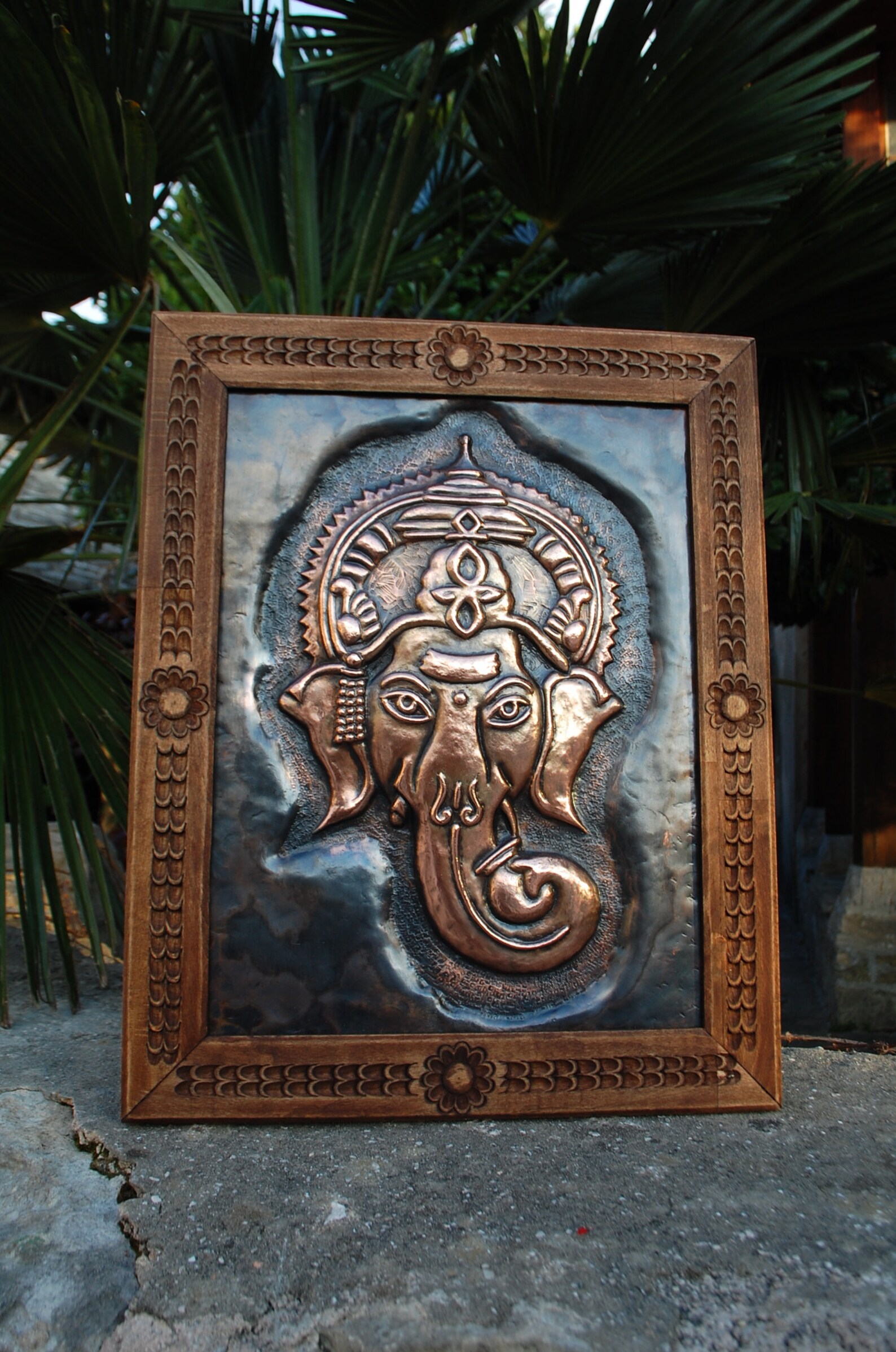 Copper Relief Ganesha by AbrakaBakra Copper Art Etsy