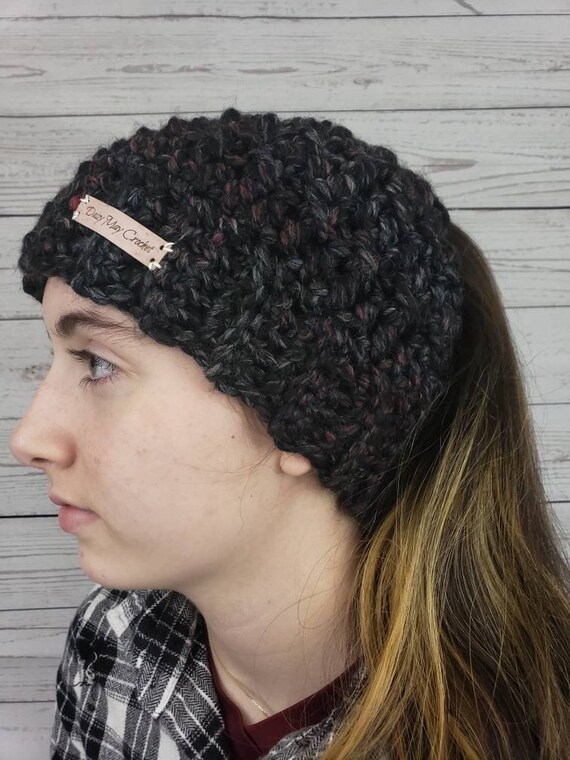 Ponytail Hat Wool Blend Ponytail Hat Messy Bun Crochet Etsy