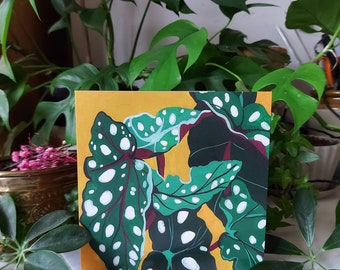 Spotty Begonia Greetings Card (x10)