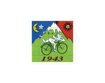 ブロッターアート マグネット アルバート・ホフマン「自転車の日」伝統図版 ブロッターアート マグネット アルバート・ホフマン「自転車の日