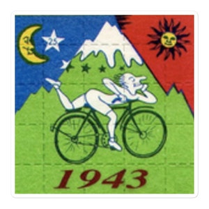 Bicycle Day Trippy Psychedelic Bubble-free stickers