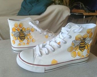 Personalised hand painted canvas Hi Tops