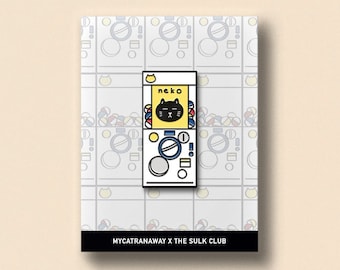 Neko gachapon enamel pin