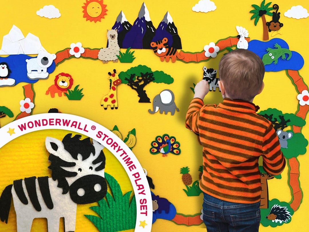 Felt Story Board for Kids/zoo Safari Theme/montessori Wall Toy ...