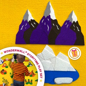 Filz Berge und Eisberge Set für Weltkarte Story Board, Montessori Spielzeug, Geschenk für 3 4 5 Jahre Alte, Geographie Rollenspiele, Homeschool Play