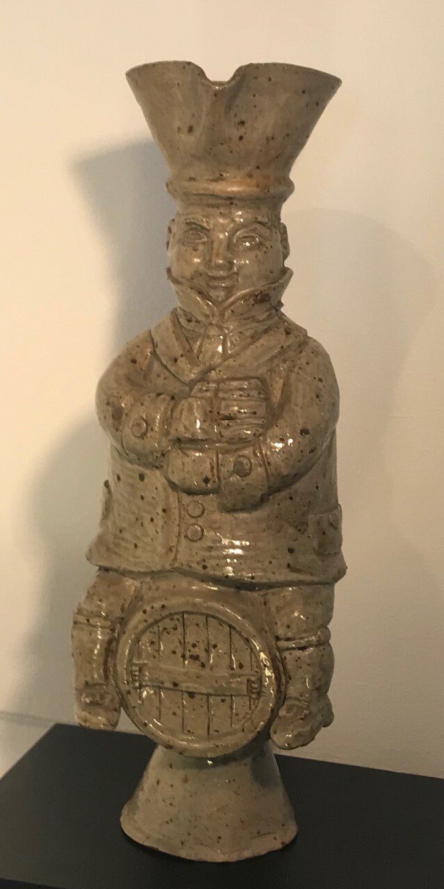 Bacchus en Grés d'andré Rozay La Borne Sixties Décoration Vinicole