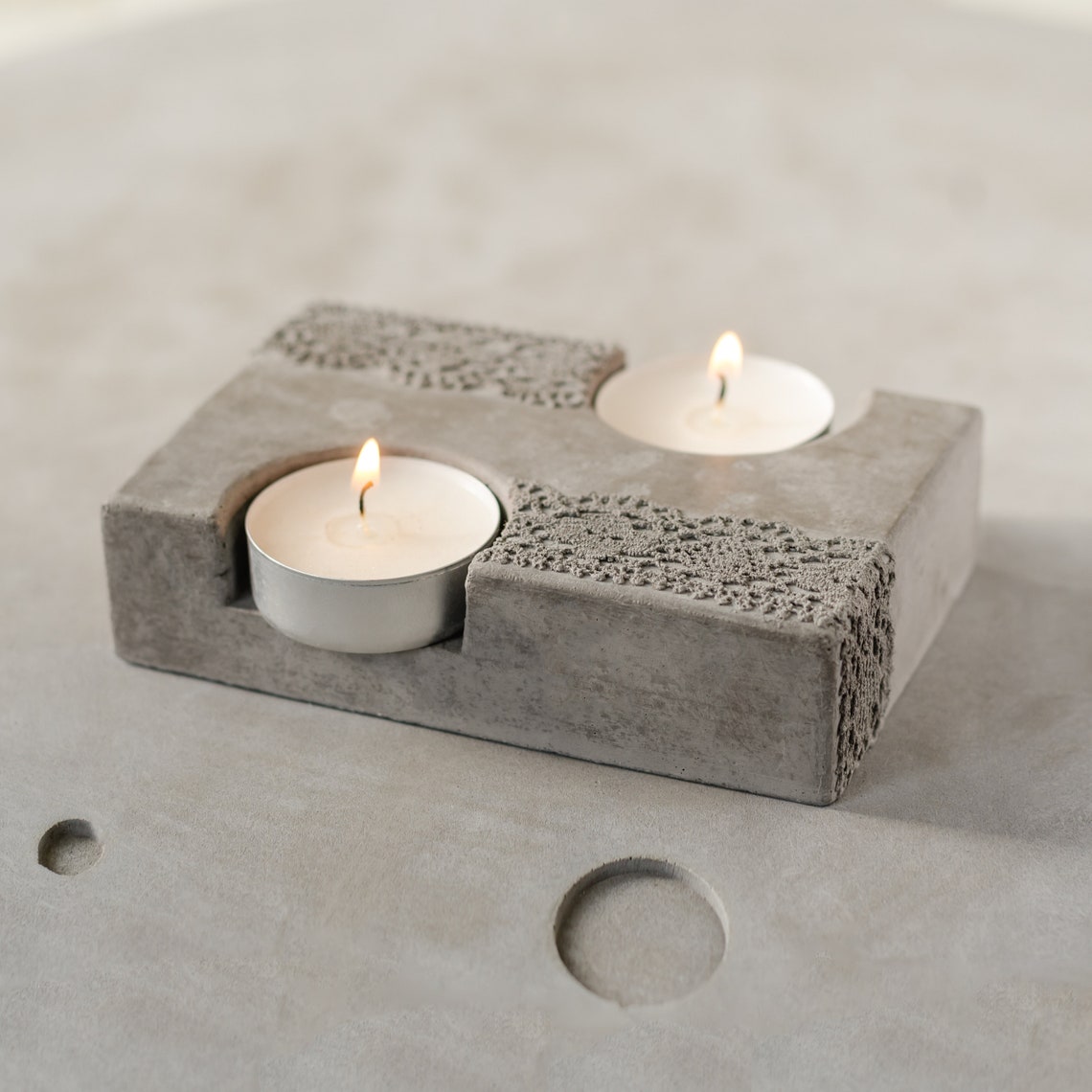 Concrete candlestick Rotterdam made of Etsy