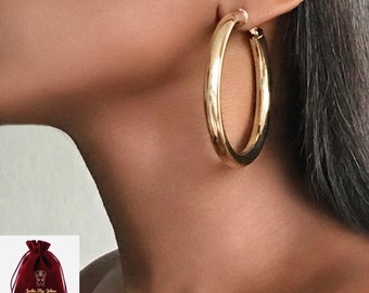 EARRINGS hoops large gold