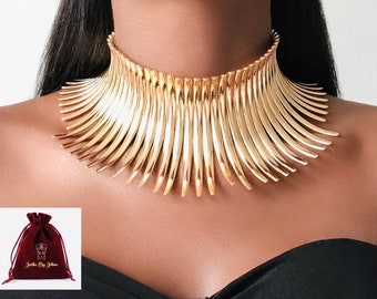 CHOKER Necklace tribal punk gold
