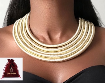 CHOKER Necklace multilayer rope gold or silver