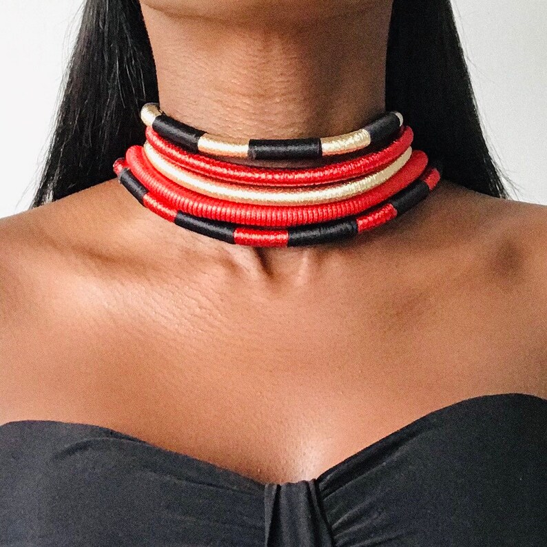 African Choker Necklace. QALYUB Statement Tribal Choker Etsy