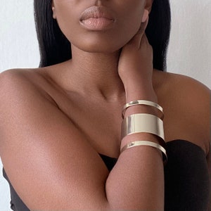 BRACELETS Smooth open bangle cuff gold or silver