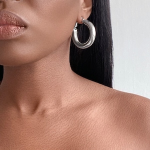 CLIP ON EARRINGS hoops small silver