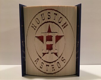 Houston Astros Book Folding Pattern, Folded Book Art Pattern, Baseball, Astros, Houston, Texas