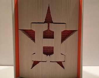 Folded Book Art Pattern - Astros, Baseball, Houston Astros, Texas Baseball, American League Baseball