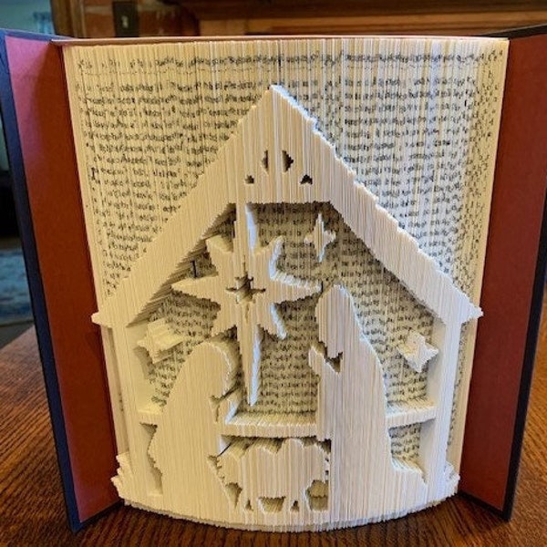 Book Folding PATTERN, Nativity Scene, Christmas,