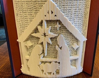 Book Folding PATTERN, Nativity Scene, Christmas,