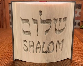 Shalom, Peace Book folding pattern, Hebrew saying