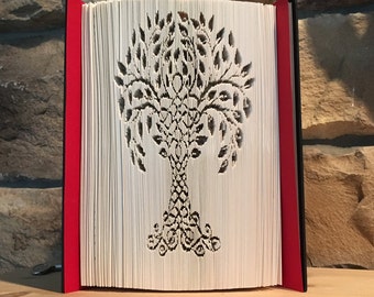 Folded Book Pattern, Tree, Cut and Fold Pattern, Celtic Design, Unique gift, Book Pattern,