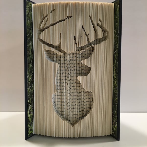 Motif d'art de livre plié - Buck, Deer, Stag, Cut and Fold Pattern