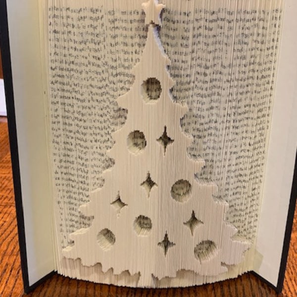 Christmas Tree Book folding Pattern, Book art, Christmas, Tree