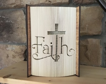 Book Folding Pattern - Faith, Folded book pattern, faith, religious book folding pattern, cross, christian