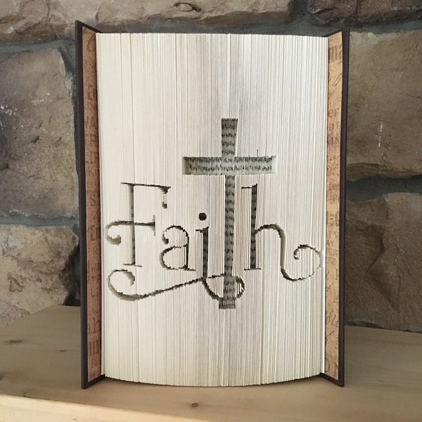 Book Folding Pattern - Faith, Folded book pattern, faith, religious book folding pattern, cross, christian