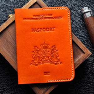 Leather Holder for Netherlands passport, Netherlands passport cover, Passport Cover, passport Case, Netherlands gift, Nederlanden