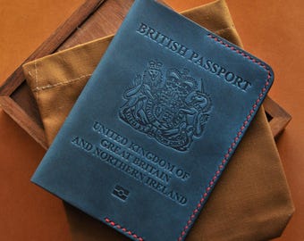 Étui Passeport Britannique MOIRENTO - Portefeuille RFID Avec Protection, Cuir PU Noir Ou Rouge, Style UK