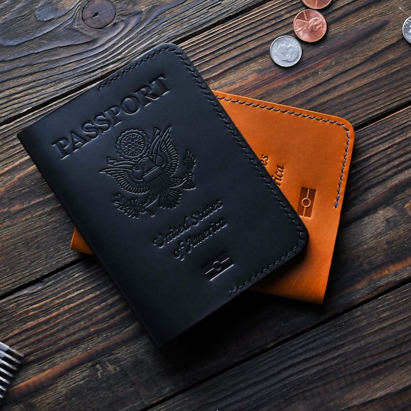Leather Holder for American passport, USA passport, gift for traveller, Passport Cover, Personalized Passport Cover, passport Case